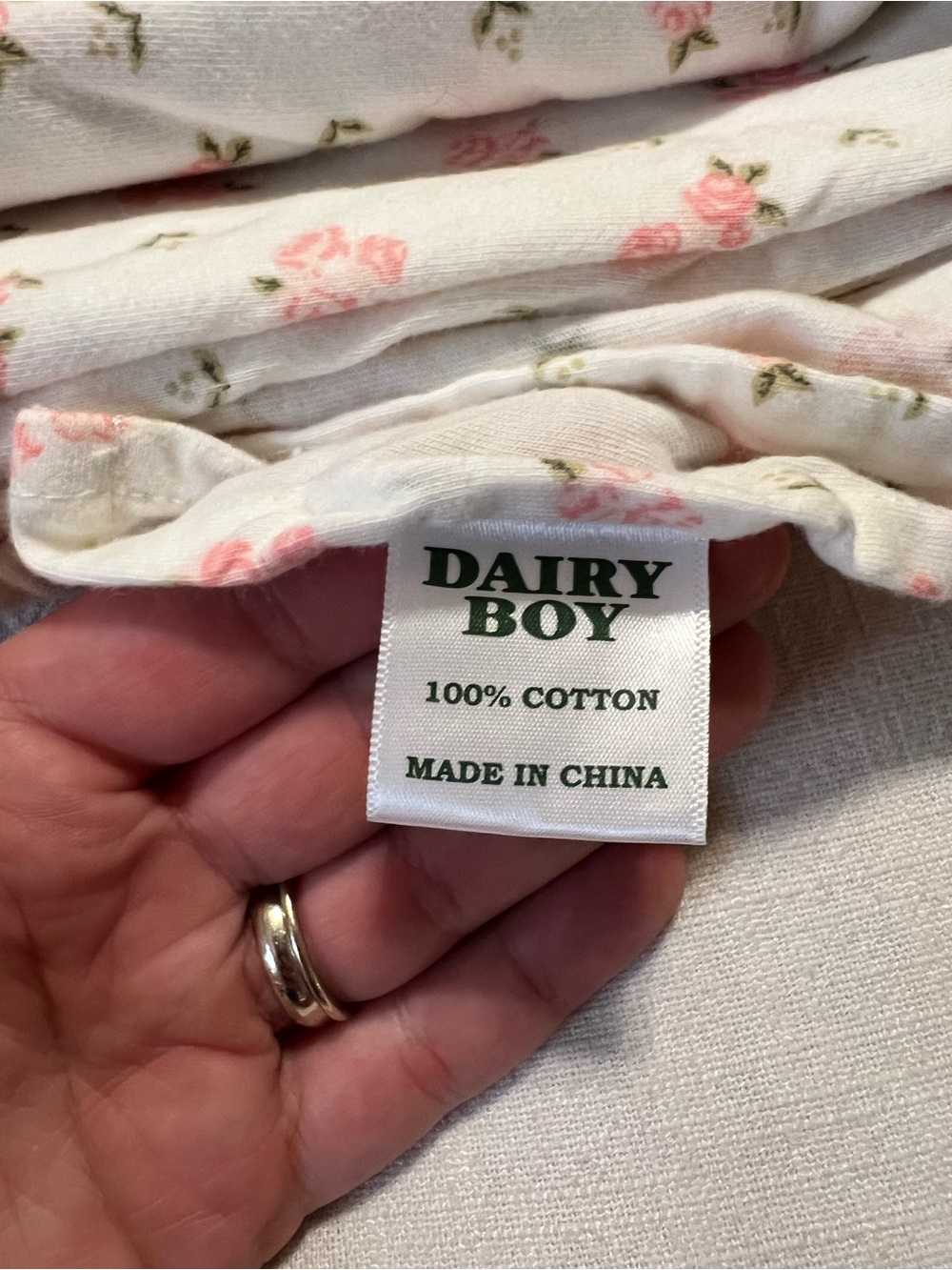 Dairy Boy Blush Floral Jersey Sheet Set - Full/Queen - Picture 4 of 4